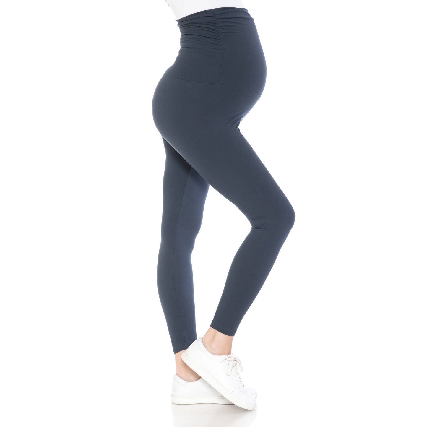 Buttery Soft Full Length Solid Maternity Leggings: Black / M