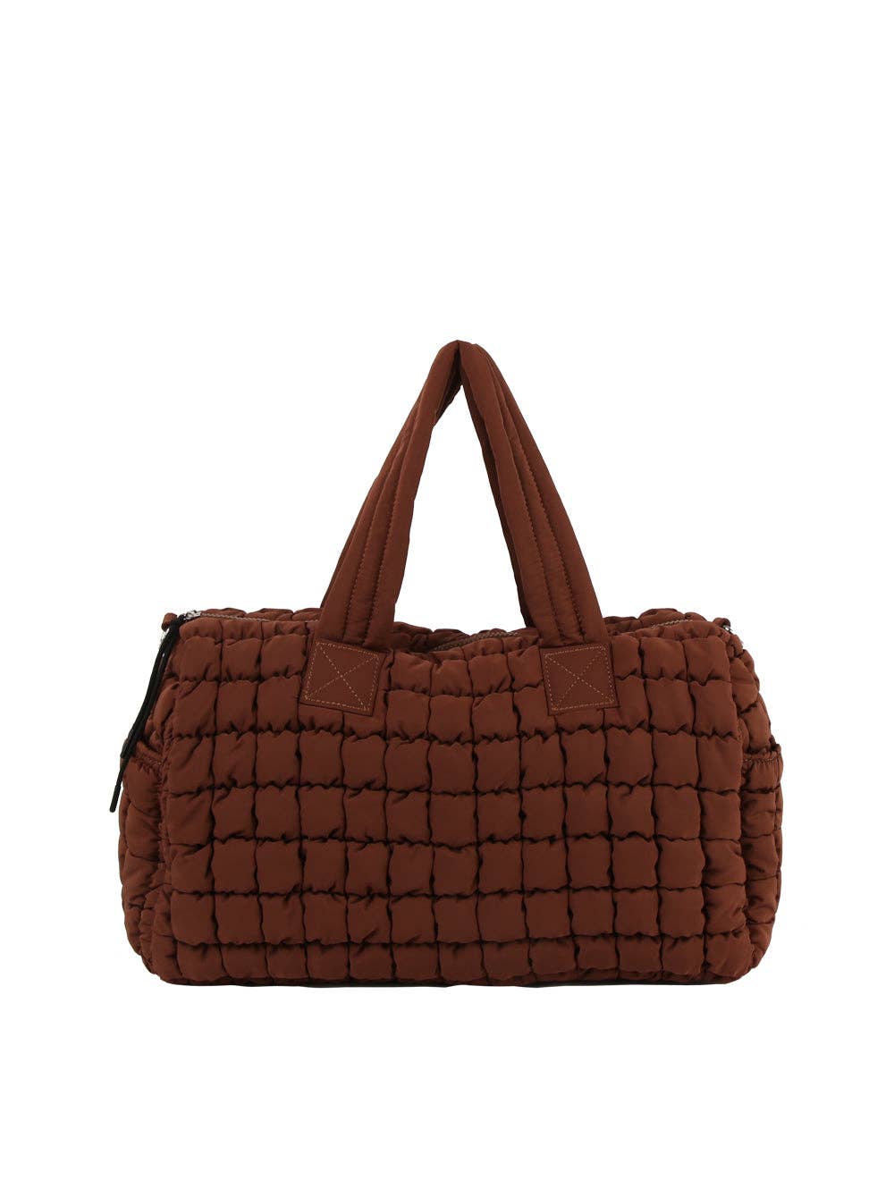 Puffy Grid Quilted Duffel Bag: Navy