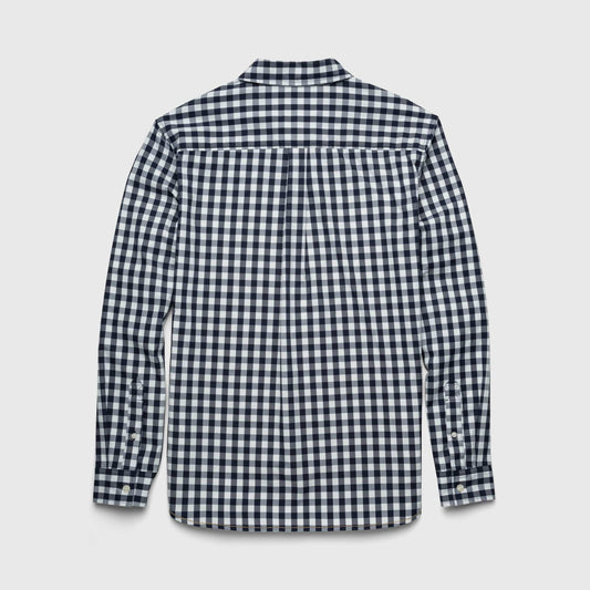 M Brian Check Shirt - Navy Blazer: Navy Blazer