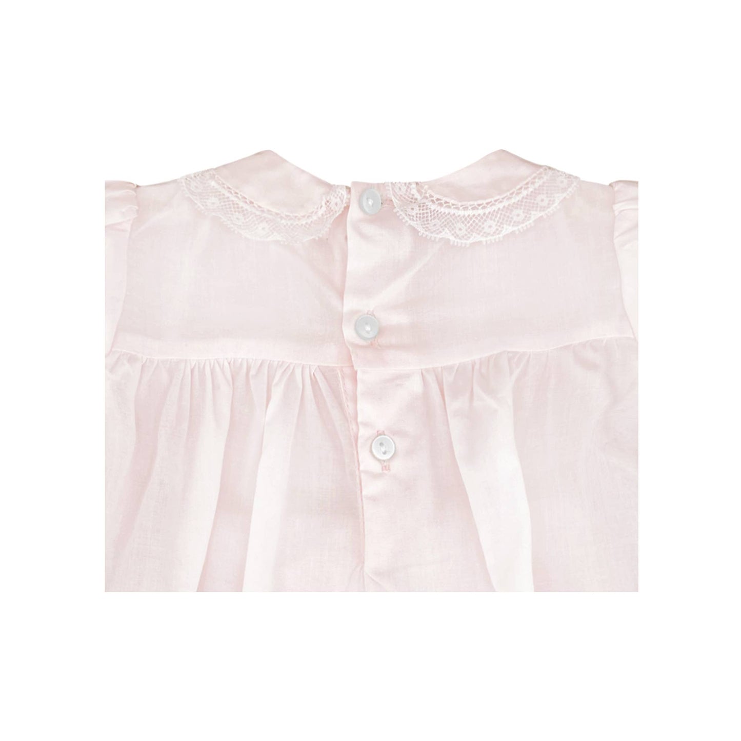 Fully Smocked Dress with Lace: Pink / 9 Month