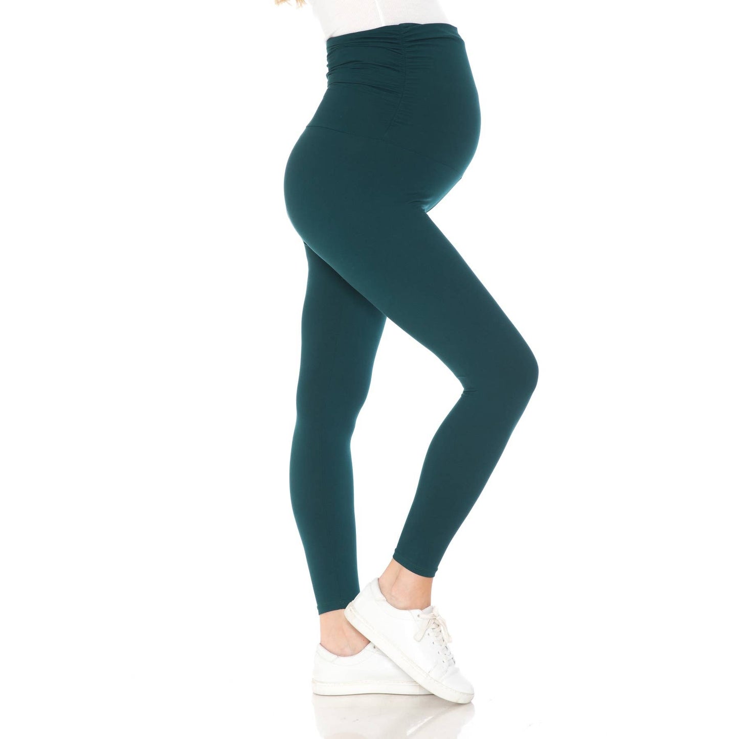 Buttery Soft Full Length Solid Maternity Leggings: Black / M