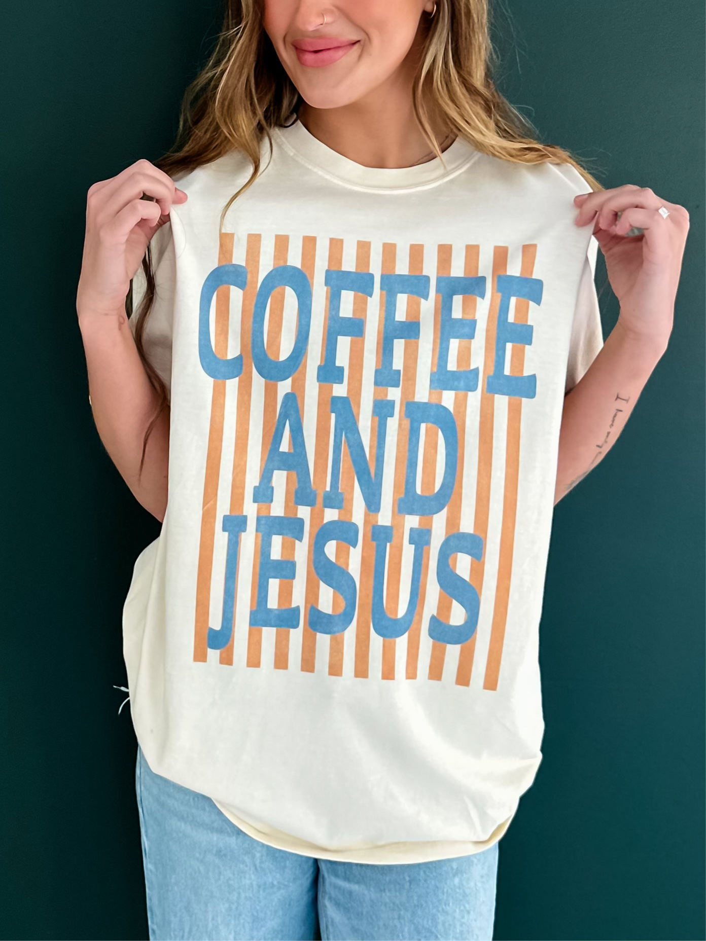 Coffee and Jesus Tee: Ivory / L