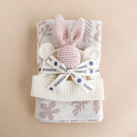 Teether Bunny Pink Rattle Spring Summer Baby Gift: Pink