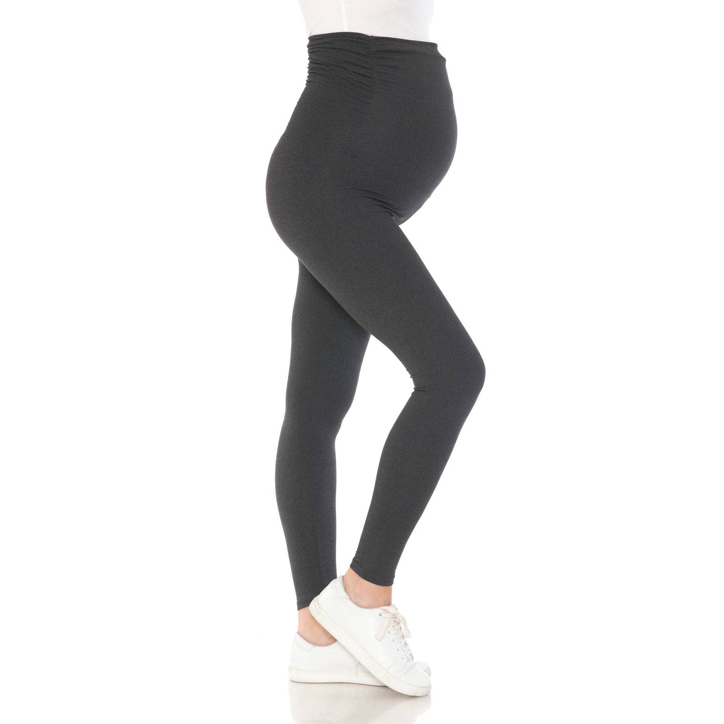 Buttery Soft Full Length Solid Maternity Leggings: Black / L