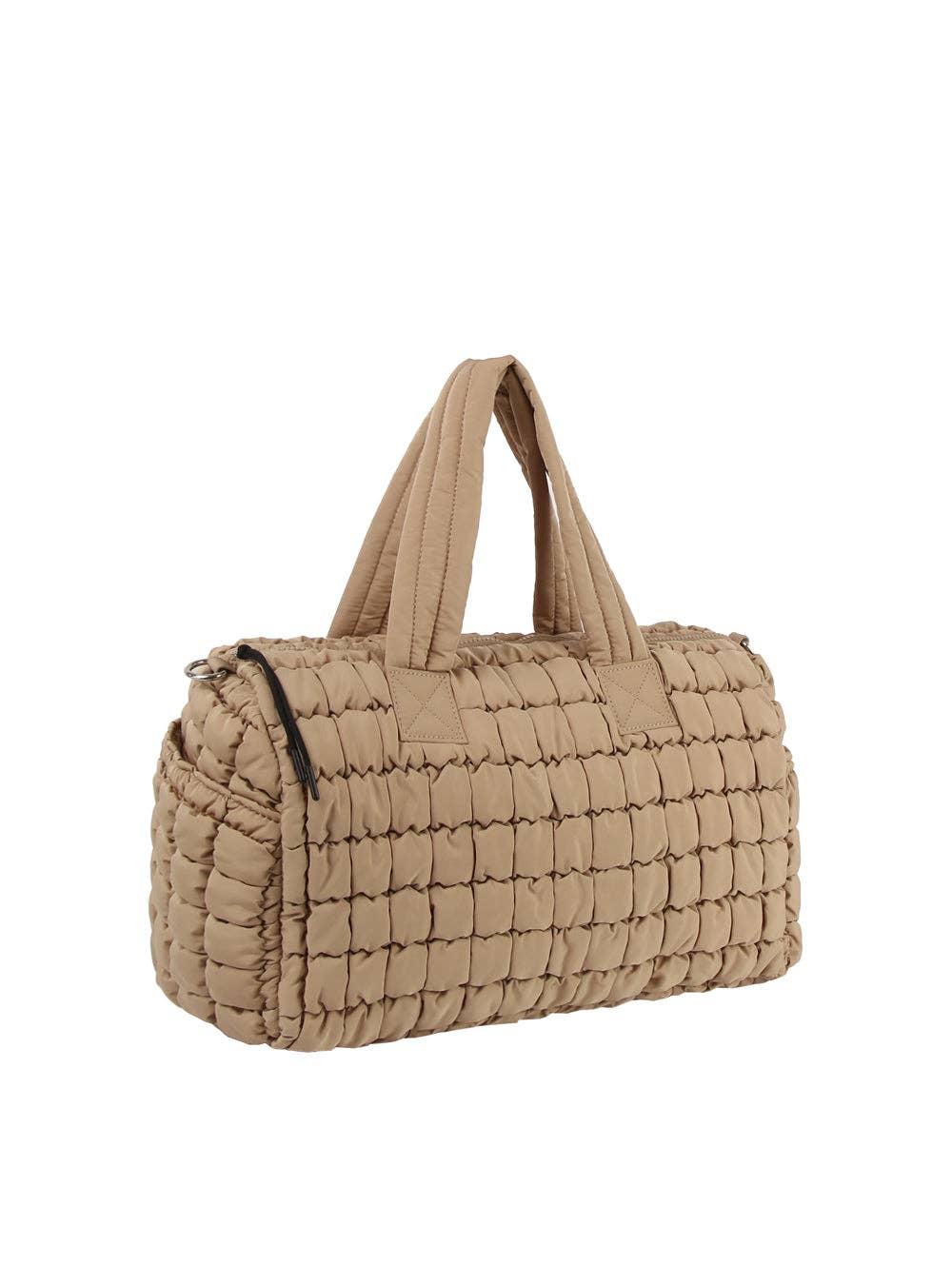 Puffy Grid Quilted Duffel Bag: Navy