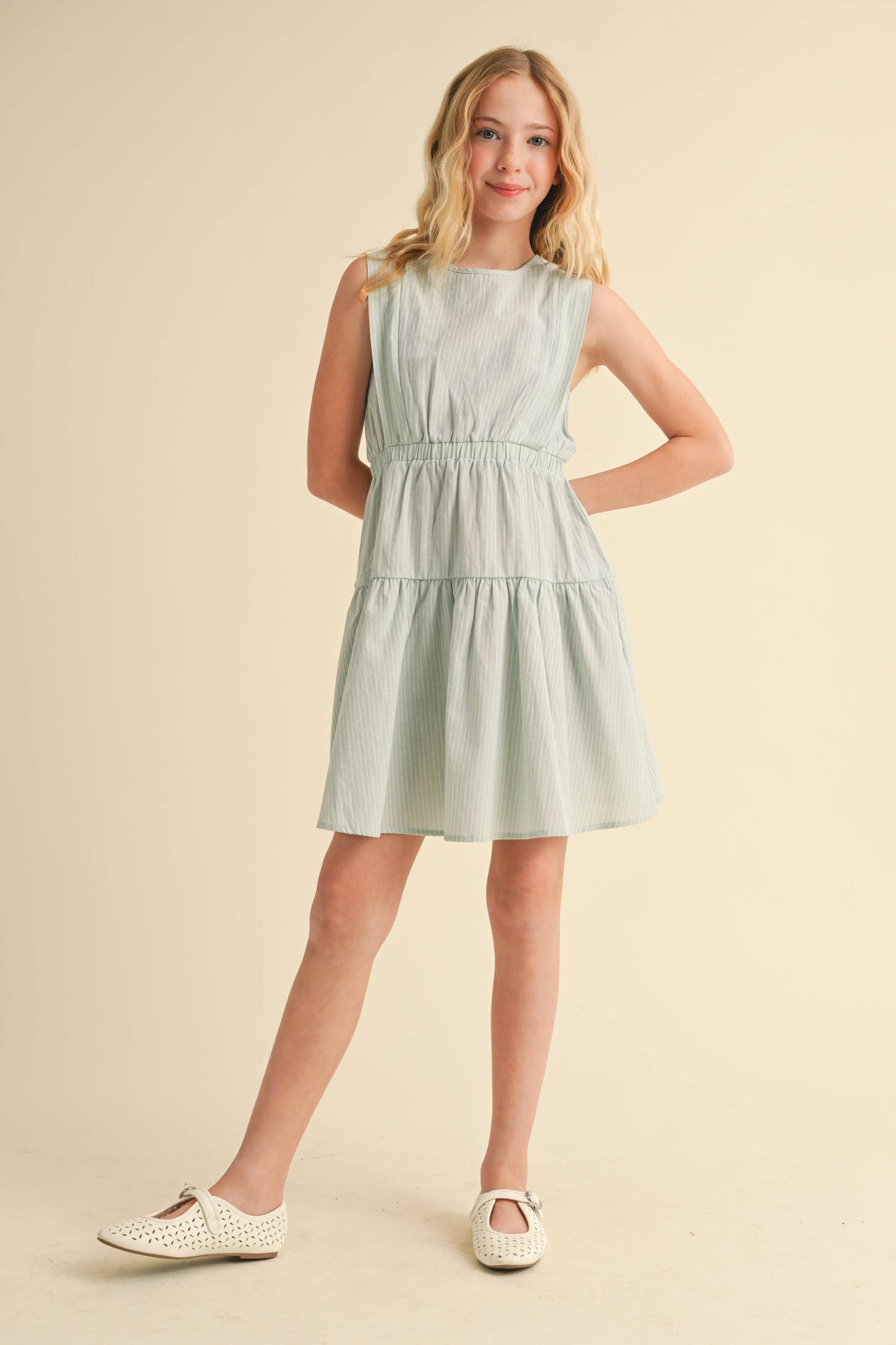 TWEEN GIRLS KIDS 2 TIER KNEE LENGTH DRESS (7/14): 13/14