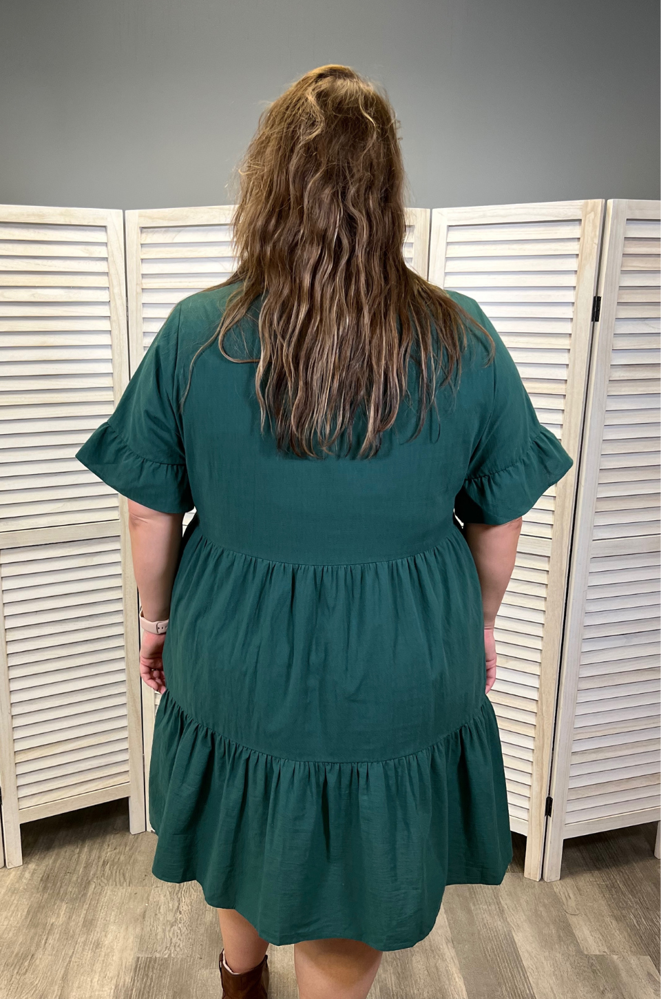 Bell Sleeve- Green: XL (16/18): Nursing Dress With Pockets