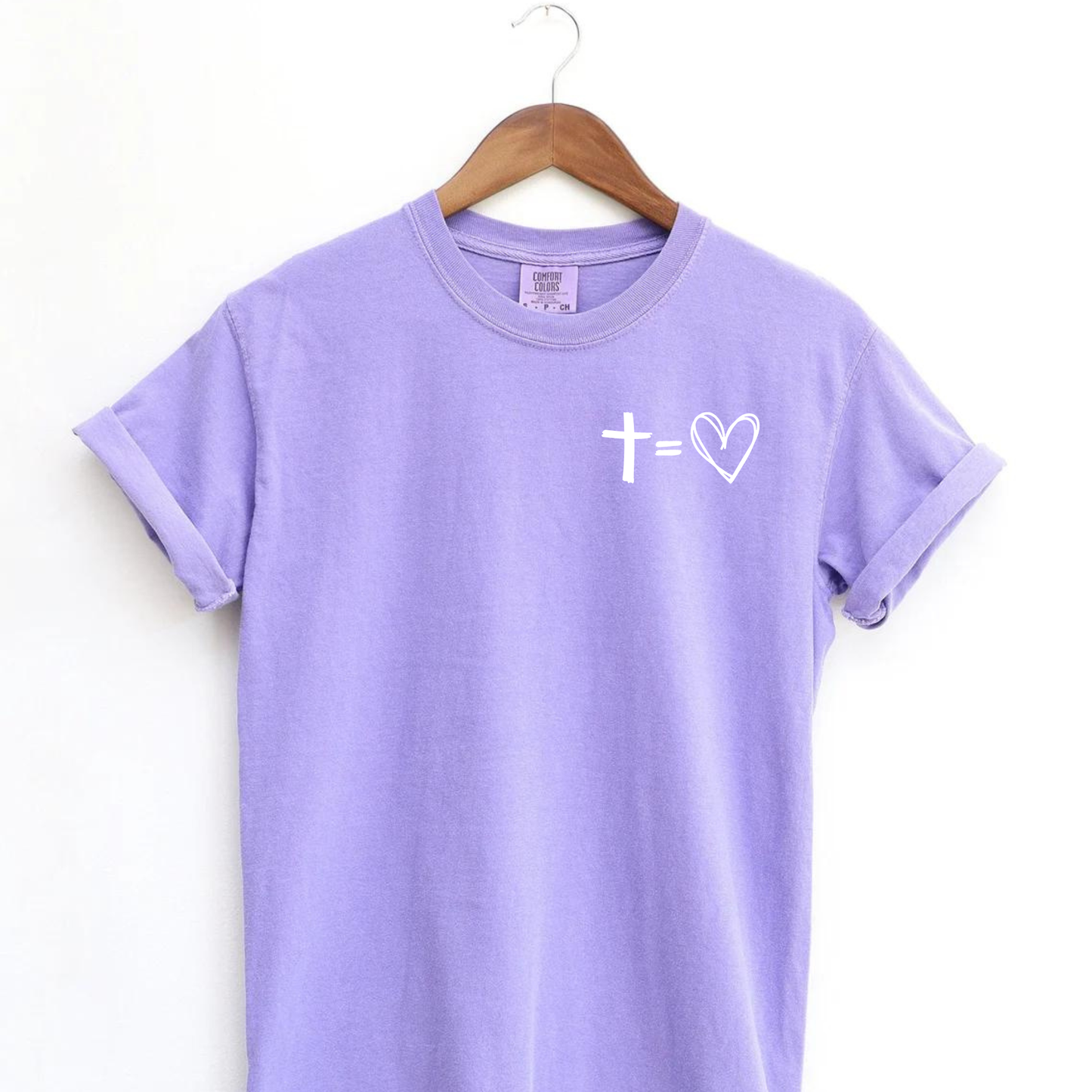 Jesus Has My Back Comfort Colors Heavyweight T-Shirt: Blossom / Large