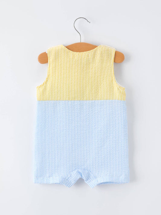 "Jesus Loves Me "Embroidered Baby Boy Romper: 3M