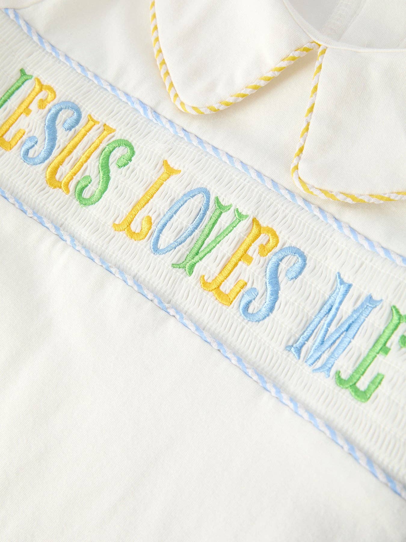 "Jesus Loves Me "Embroidered Toddler Boys'Set: 2