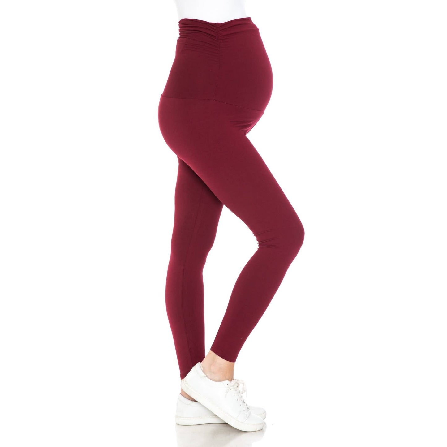 Buttery Soft Full Length Solid Maternity Leggings: Heather Charcoal / M