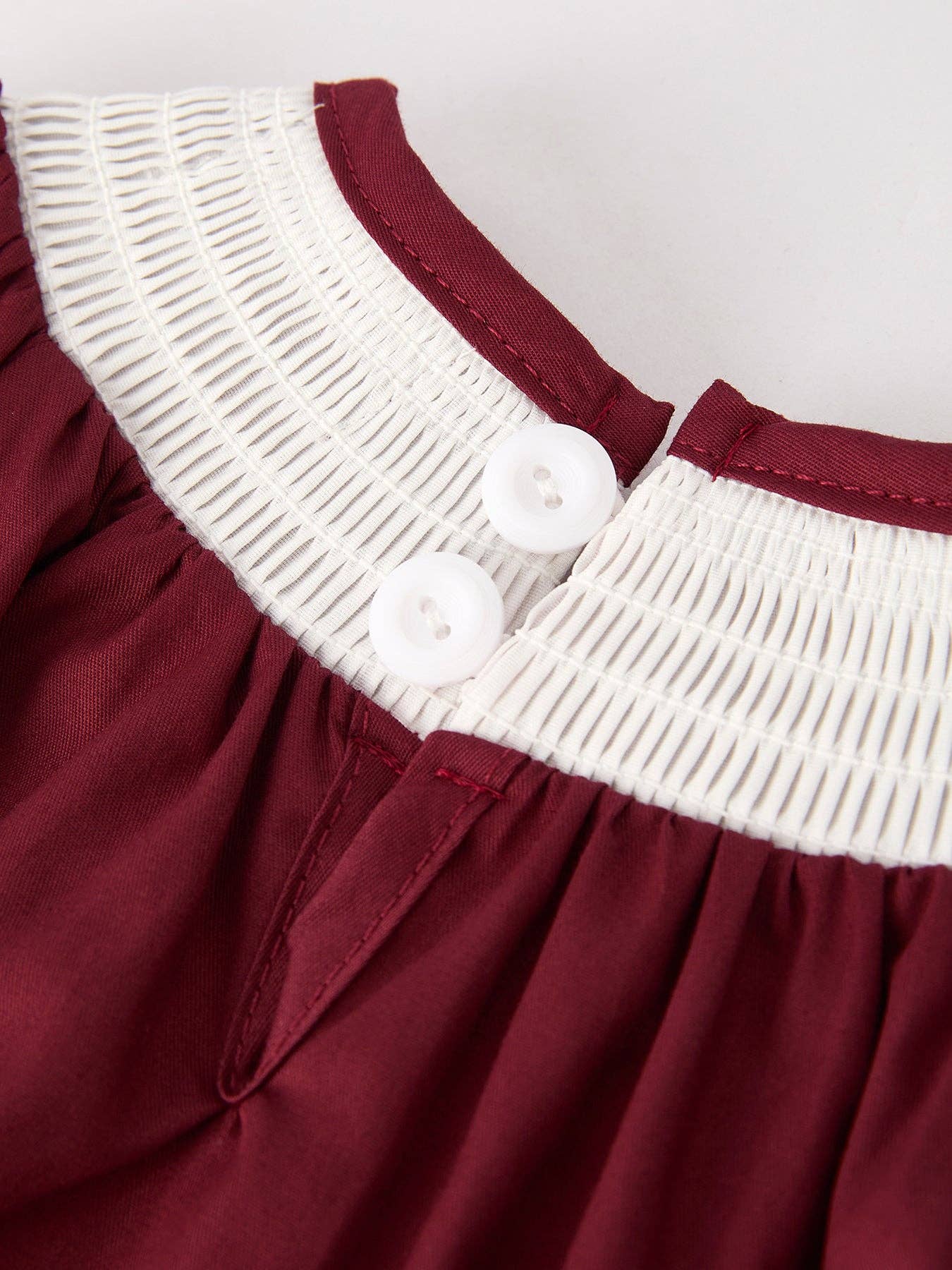 12M Dark Red Smocked Church Christ Bishop Christening  Girls Romper