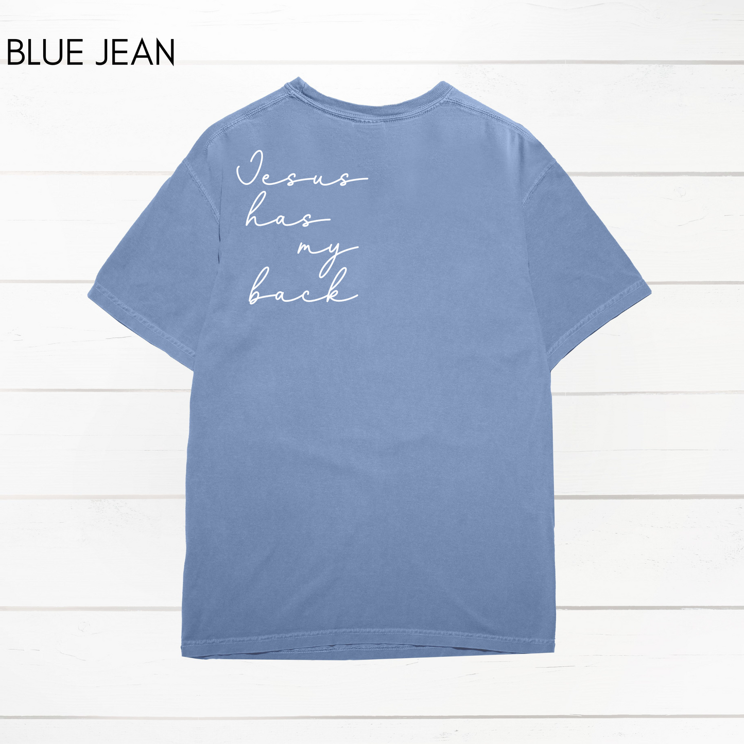 Jesus Has My Back Comfort Colors Heavyweight T-Shirt: Blossom / 2XL