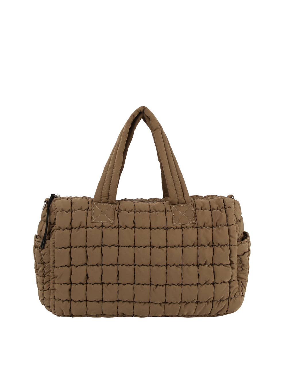 Puffy Grid Quilted Duffel Bag: Navy