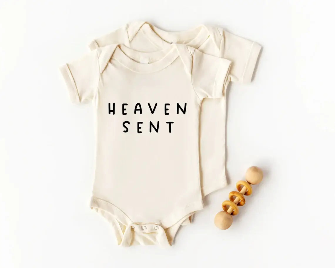 Heaven Sent Baby Bodysuit | New Baby Gifts | Religious Gifts: 6-12 Months / Long