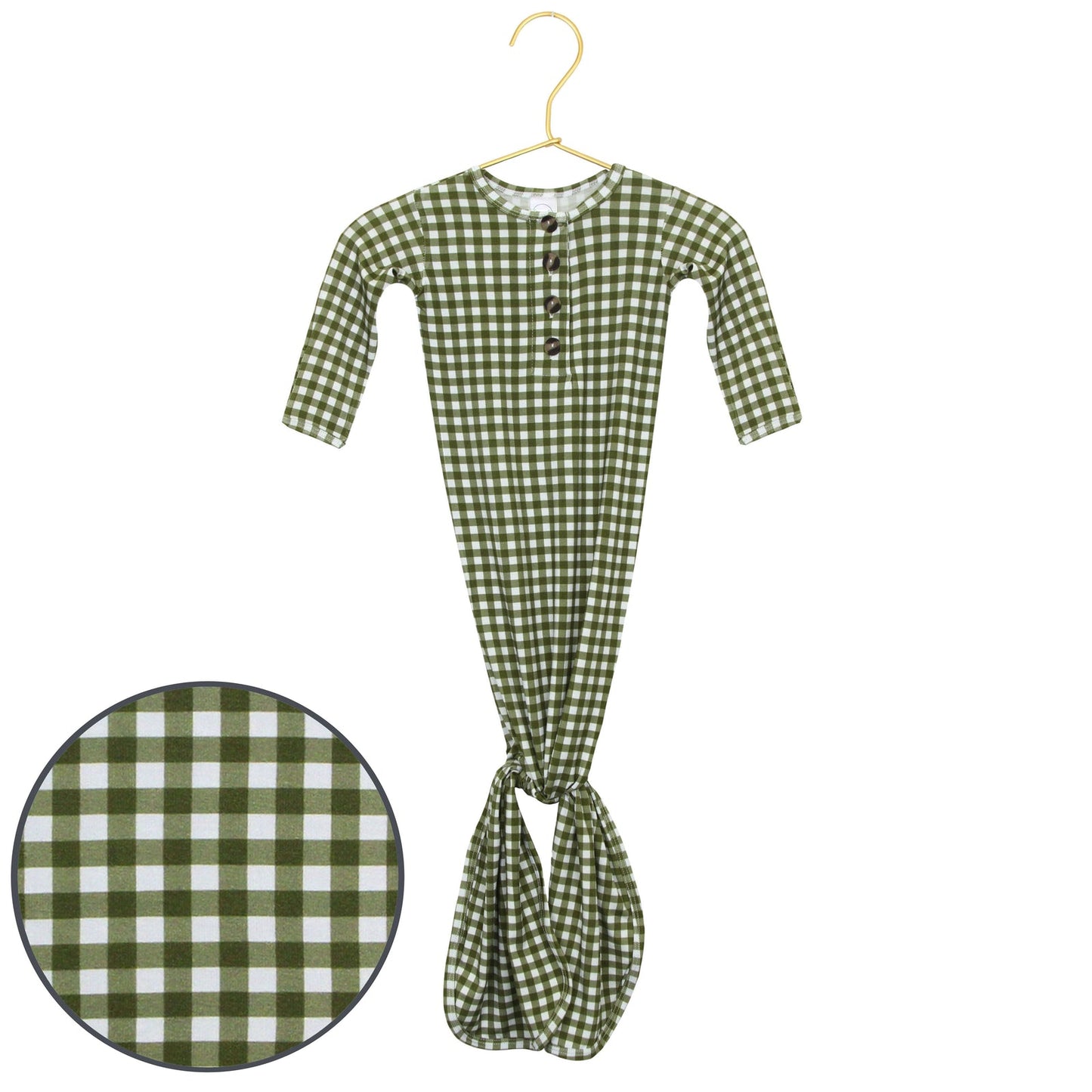 (3 Month) Forrest Knotted Gown - Newborn-3 Month