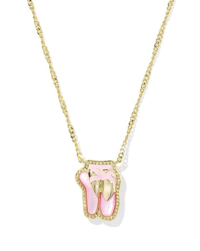 BALLET SHORT PENDANT NECKLACE - GOLD BLUSH MOTHER OF PEARL
