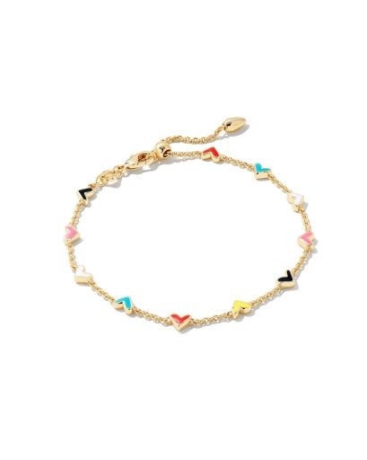 HAVEN HEART DELICATE CHAIN BRACELET - GOLD MULTI MIX