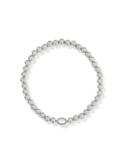 MINI ELAINA STRETCH BRACELET - SILVER IVORY MOTHER OF PEARL