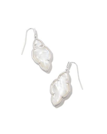 ABBIE DROP EARRINGS - SILVER IVORY MOTHER OF PEARL
