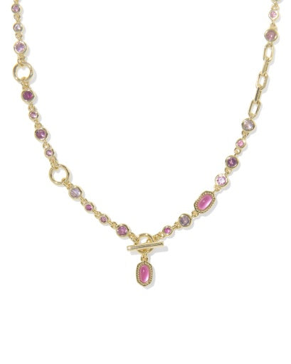 MINI ELISA ABBIE STRAND NECKLACE - GOLD PINK MIX