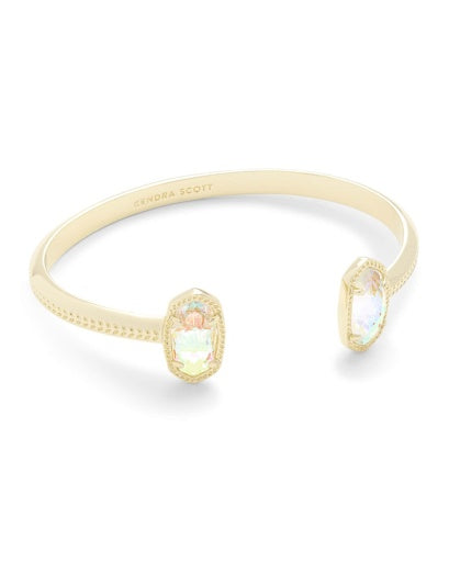 ELTON CUFF BRACELET - GOLD DICHROIC GLASS