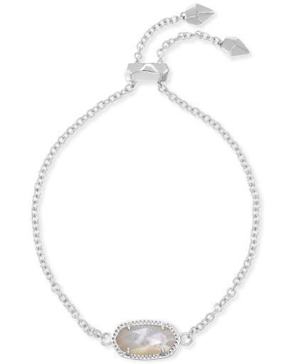ELAINA DELICATE CHAIN BRACELET - RHODIUM IVORY MOTHER OF PEARL