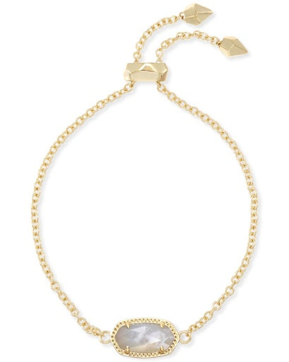 ELAINA DELICATE CHAIN BRACELET - GOLD IVORY MOTHER OF PEARL