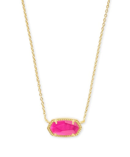 ELISA SHORT PENDANT NECKLACE - GOLD AZALEA ILLUSION