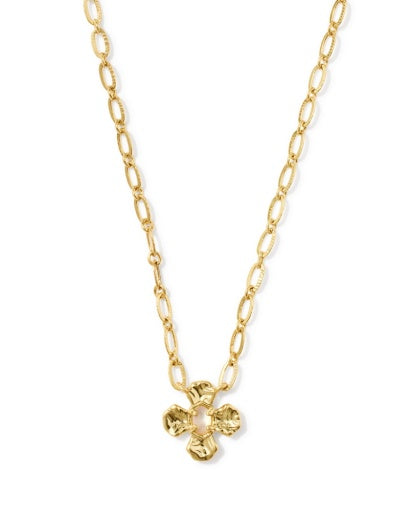 LEANNE SHORT PENDANT NECKLACE - GOLD NATURAL MOTHER OF PEARL