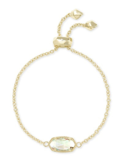 ELAINA DELICATE CHAIN BRACELET - GOLD DICHROIC GLASS