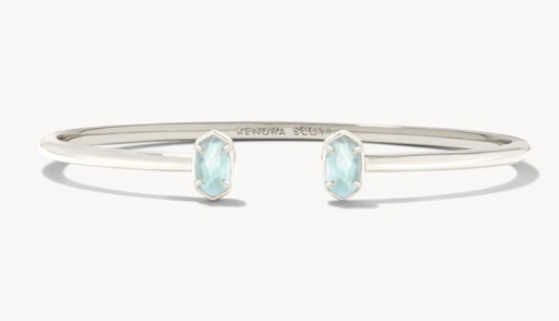 CAILIN SINGLE STONE HUGGIE EARRINGS - GOLD IVORY MOTHER OF PEARL