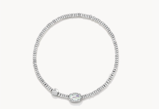 EMILIE STRETCH BRACELET SILVER DICHROIC GLASS