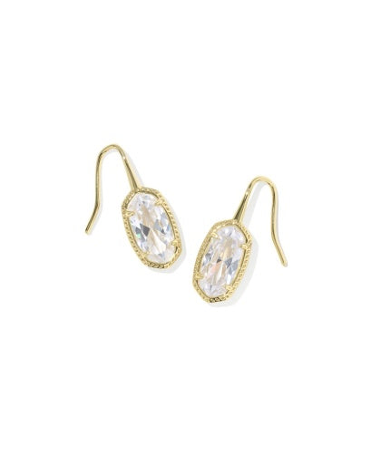 LEE LUXE DROP EARRINGS - GOLD WHITE CZ