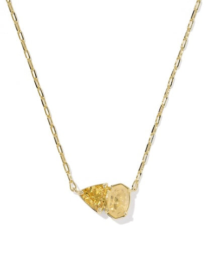 TATUM SHORT PENDANT NECKLACE - GOLD GOLDEN YELLOW MIX