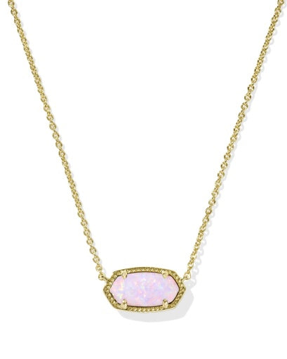 ELISA PENDANT NECKLACE - GOLD BLUSH PINK KYOCERA OPAL