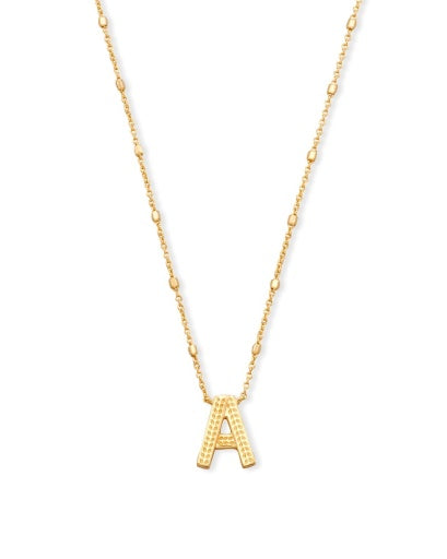 LETTER A PENDANT NECKLACE - GOLD METAL