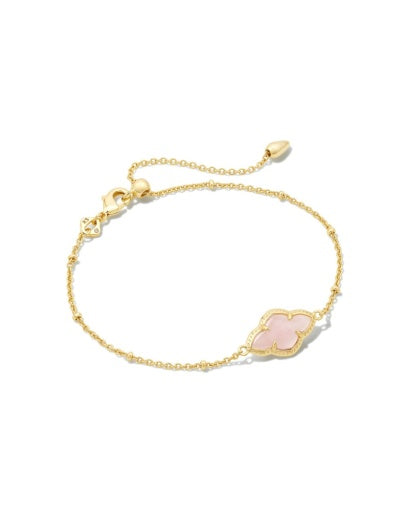 ABBIE SATELLITE CHAIN BRACELET - GOLD ROSE QUARTZ
