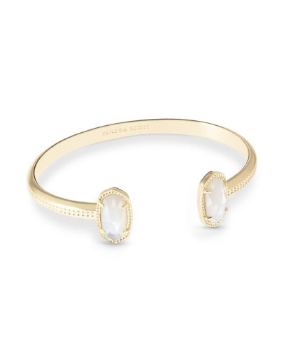 ELTON CUFF BRACELET - GOLD IVORY MOTHER OF PEARL